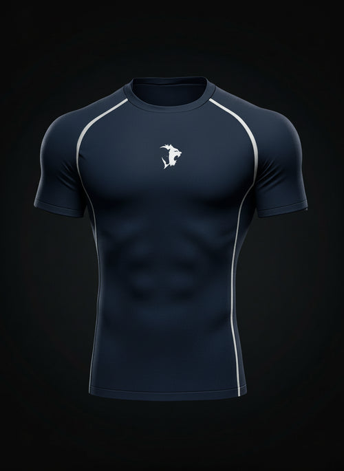 Polo Compresor SINBA Azul Noche MC - Vista frontal